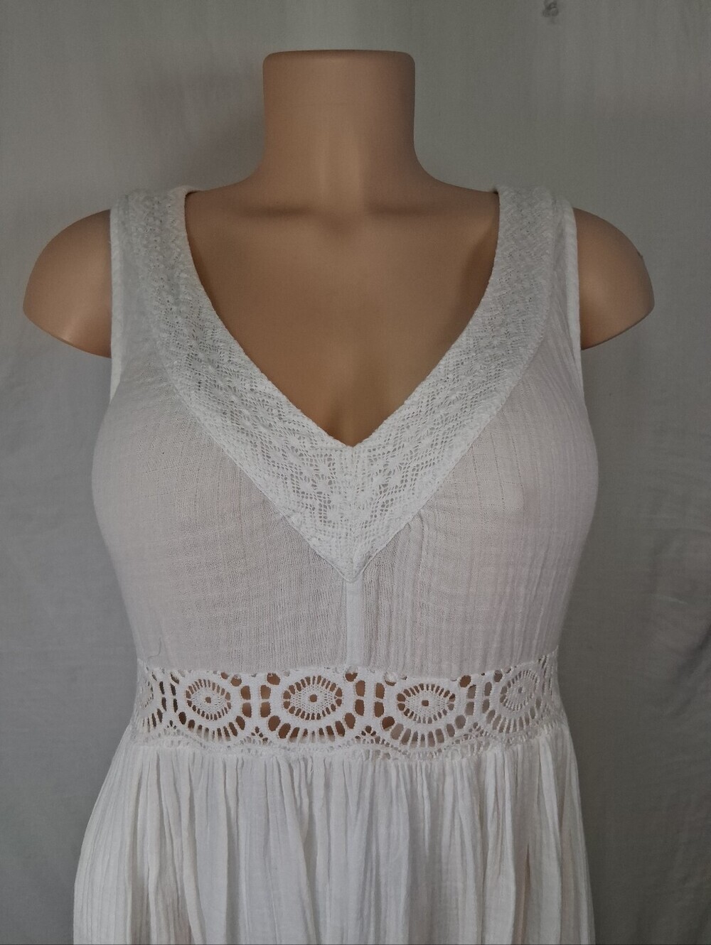 Sanctuary White Lace-Trim Midi Dress XS - Picture 13 of 16